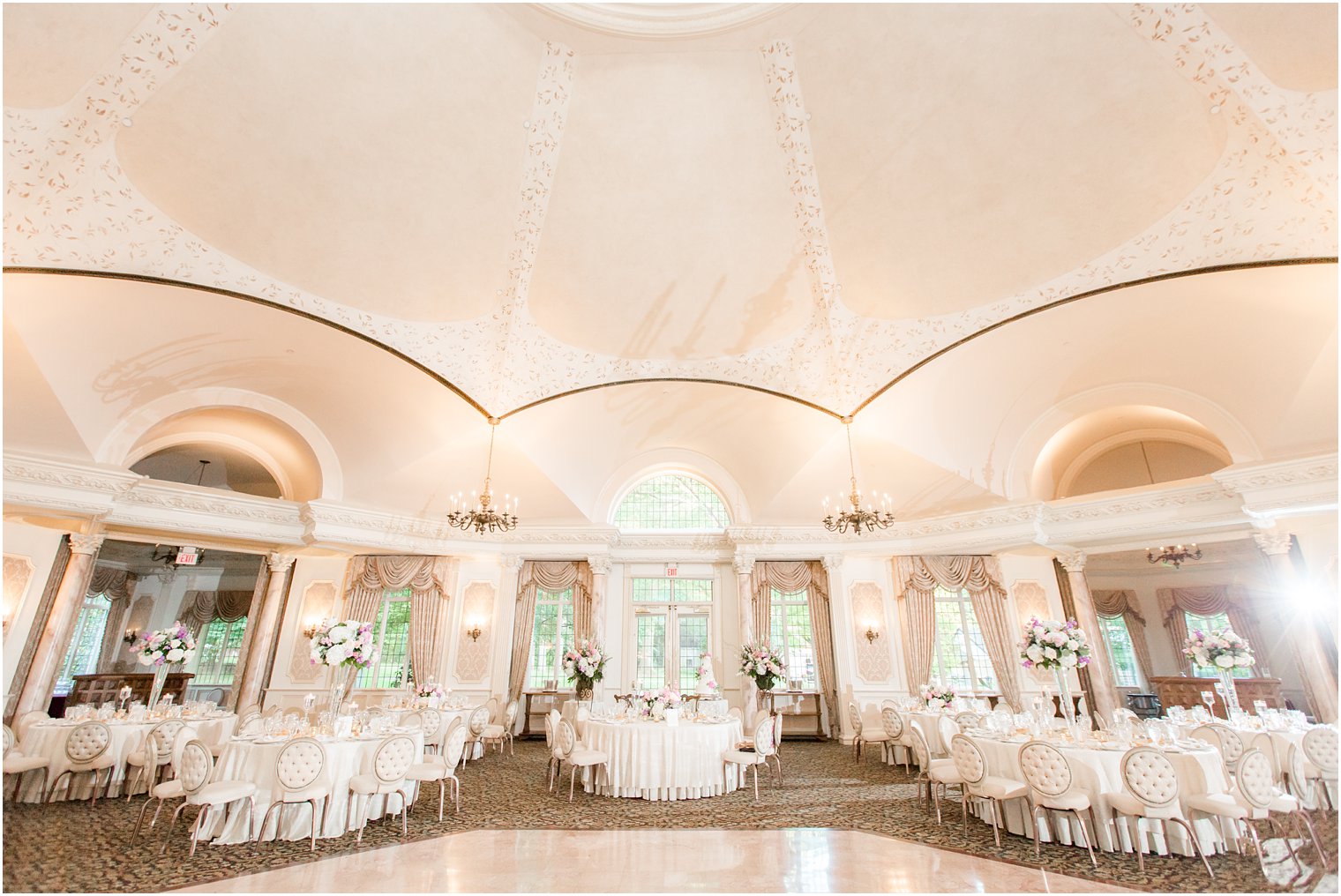 elegant ballroom at Pleasantdale Chateau wedding