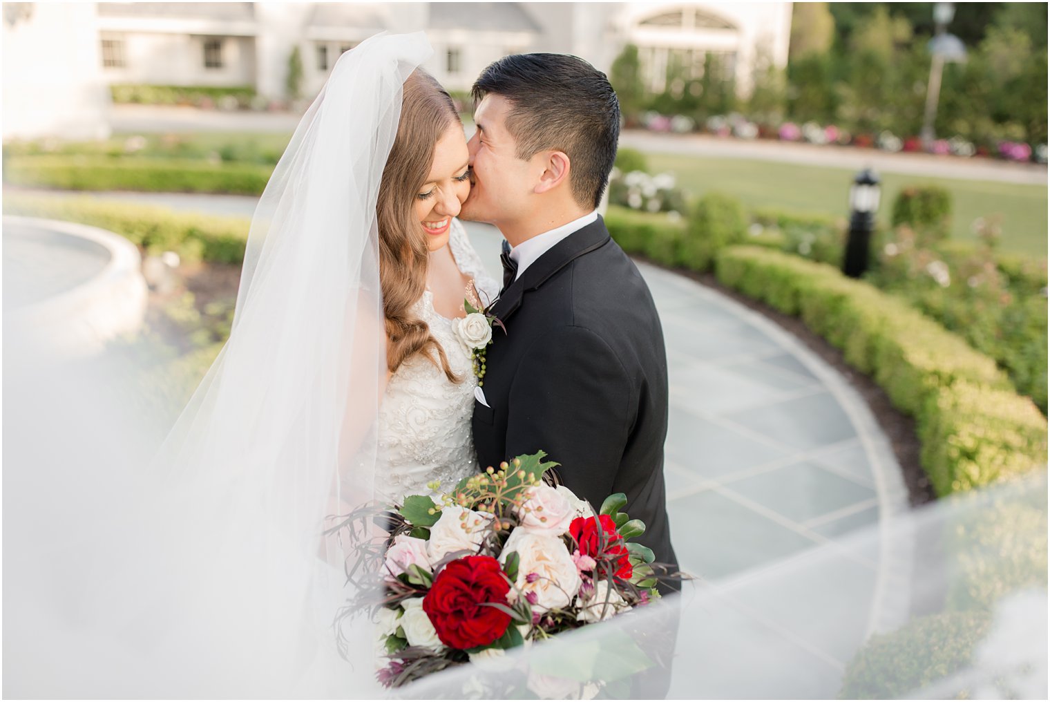 candid photo of bride and groom