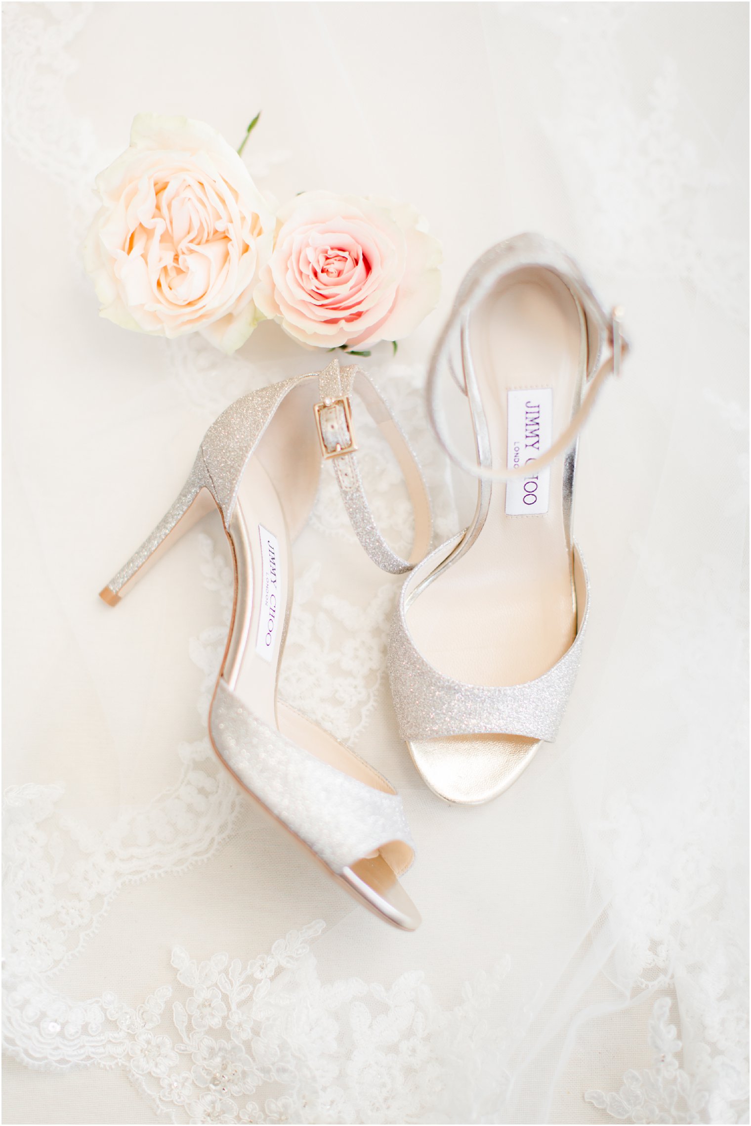 gold Jimmy Choo shoes at The Rockleigh wedding 