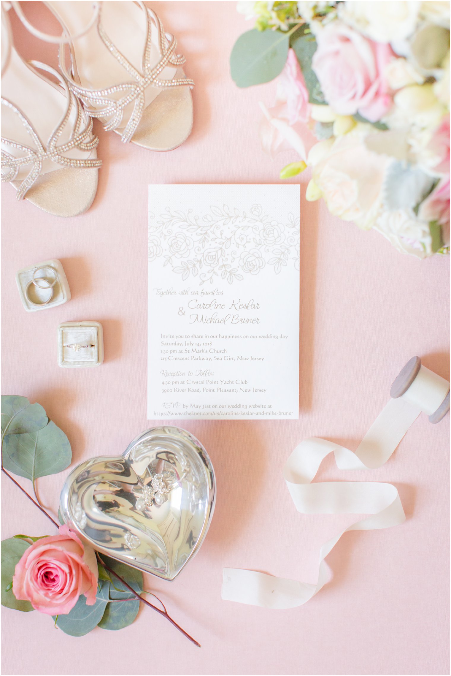 wedding invitation for Crystal Yacht Club wedding