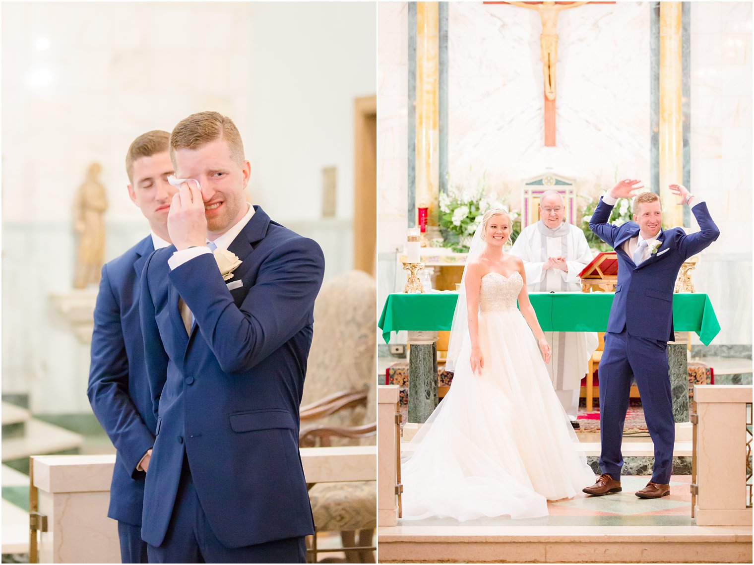 emotional groom on wedding day