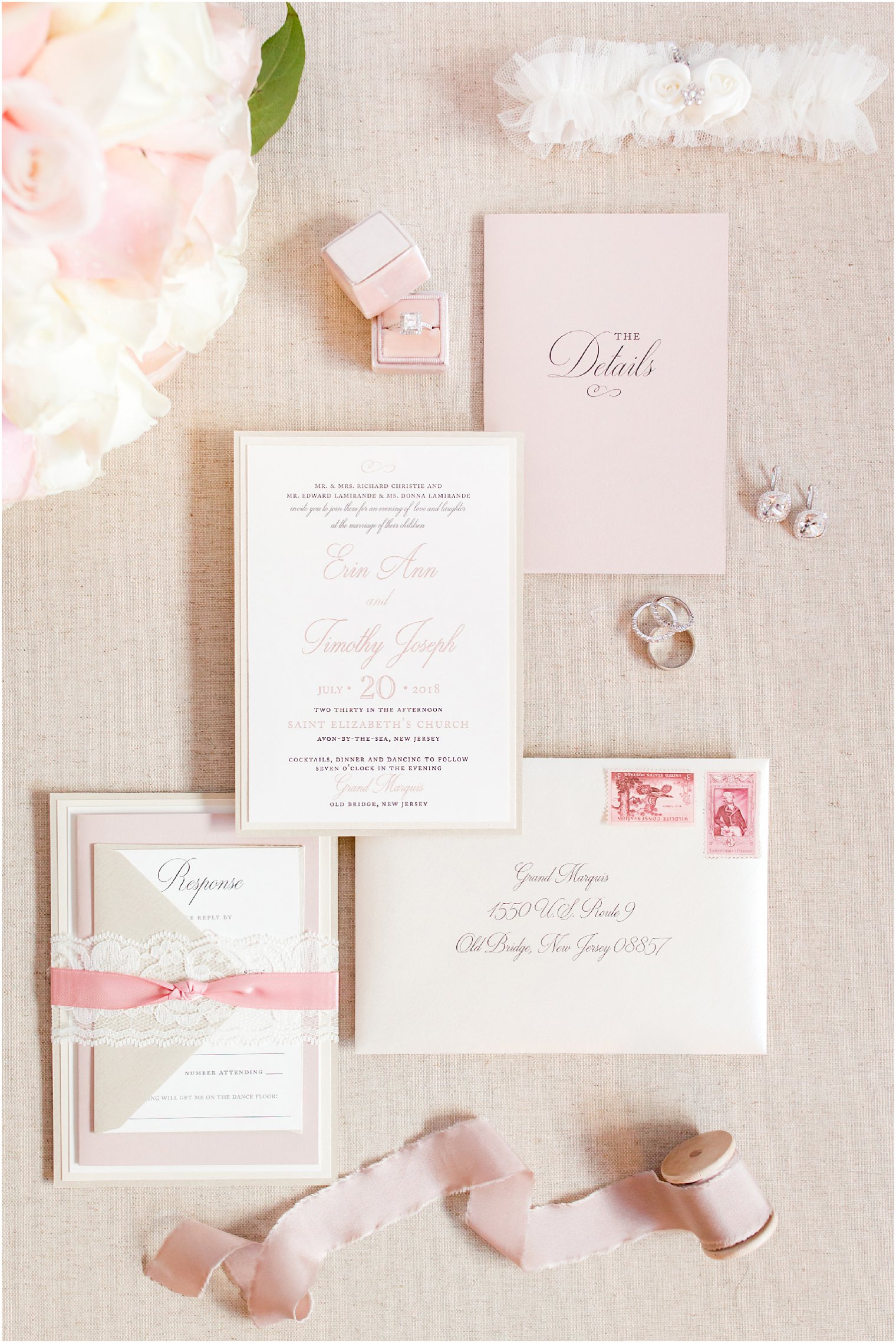 elegant blush wedding invitation by Art Paper Scissors