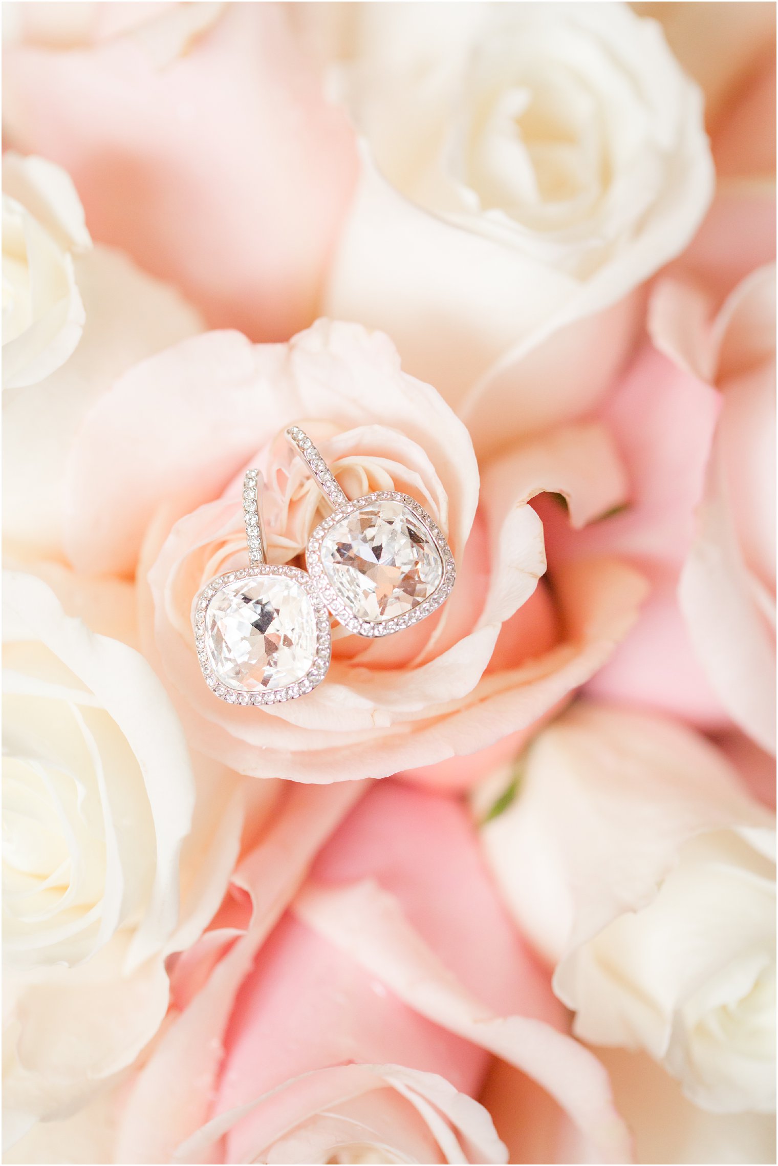 elegant wedding earrings in a bouquet