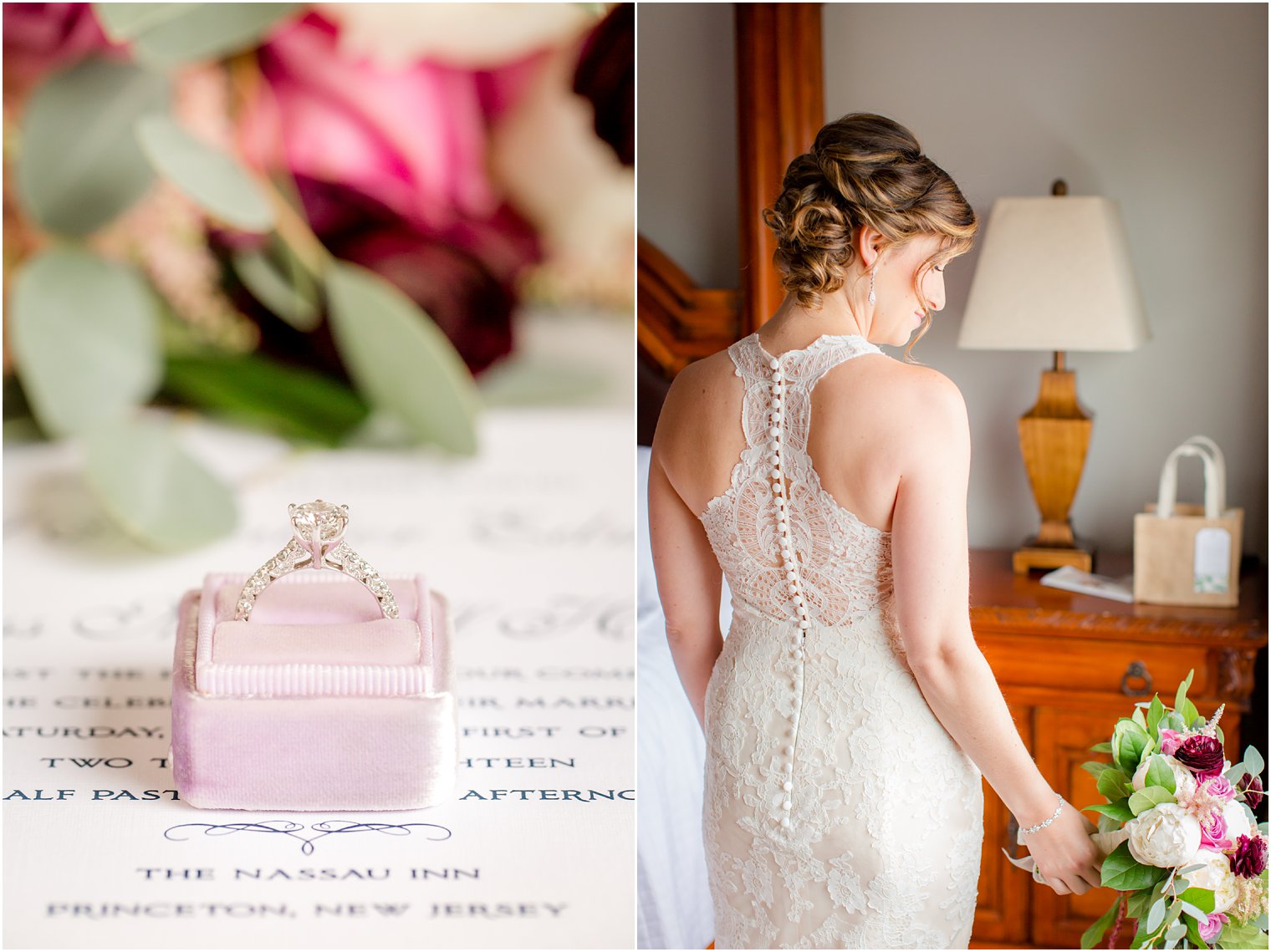 bridal details for Nassau Inn Wedding