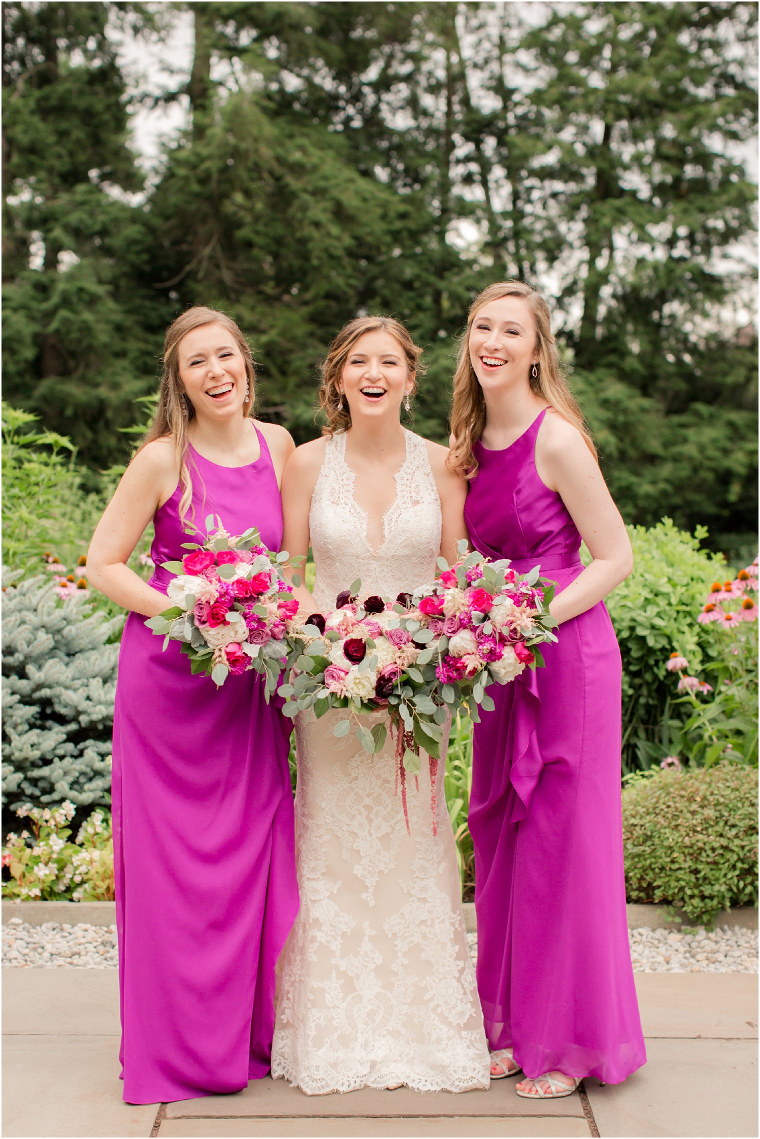 bride and bridesmaids at Prospect Gardens in Princeton NJ