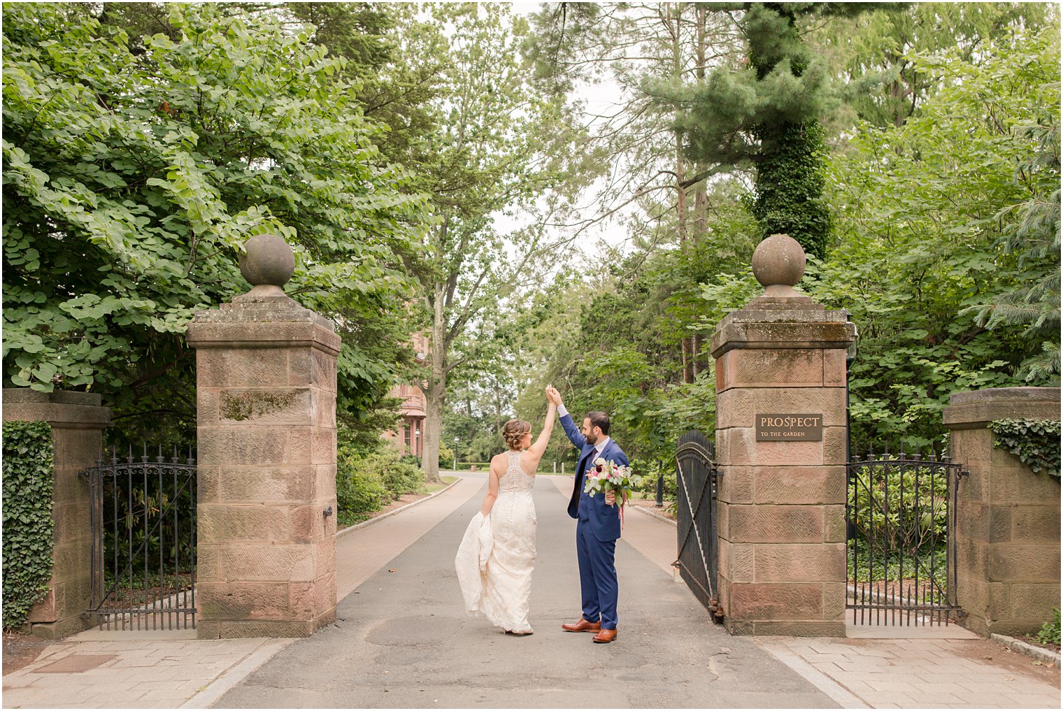 wedding photo of bride and groom at Nassau Inn wedding