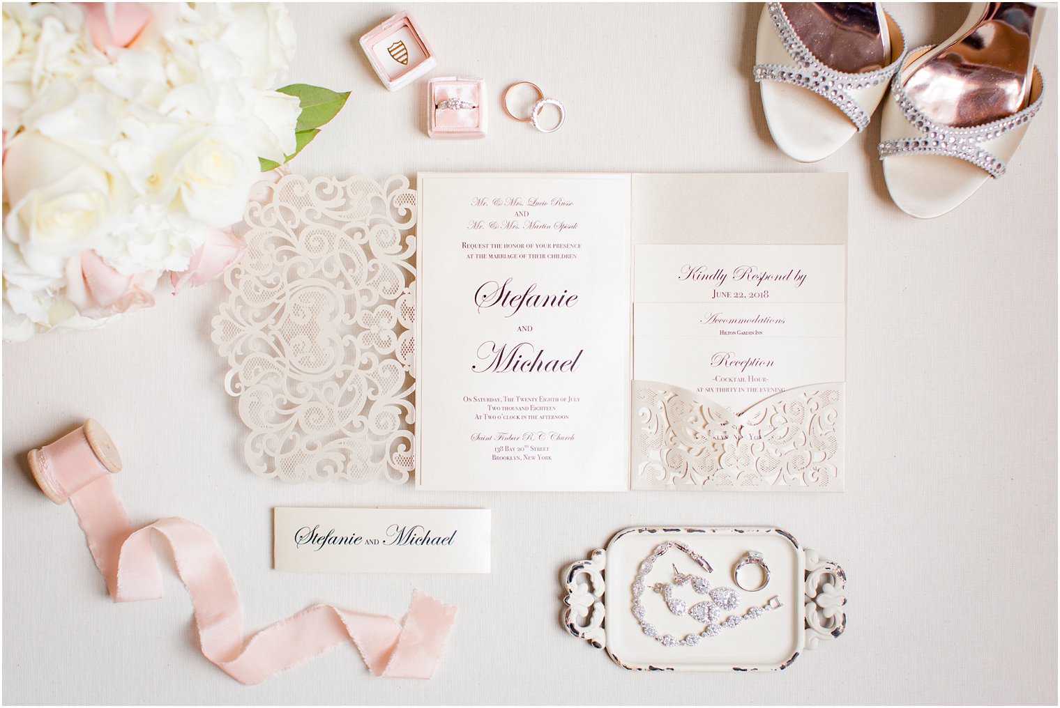 wedding invitation for a blush wedding