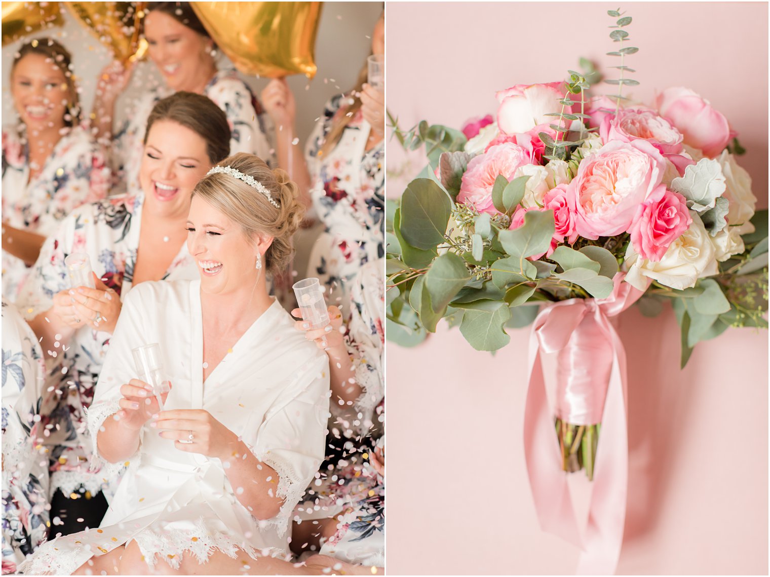 bridal party photos during prep