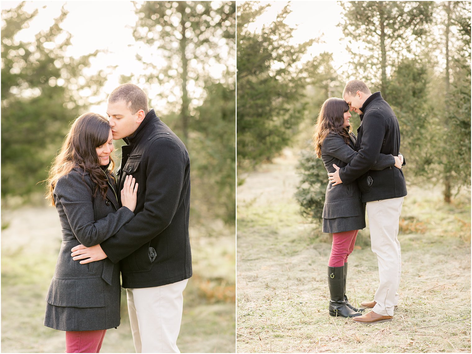 romantic photos of a couple during Christmas time