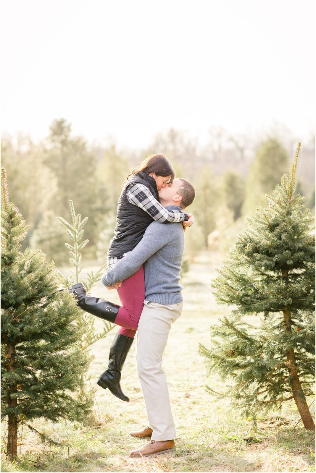 Christmas Tree Farm Engagement Jessica and Kyle