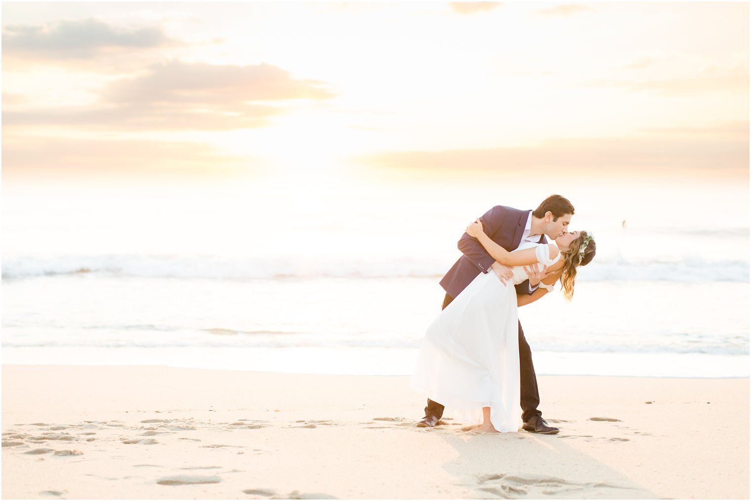 engaged couple during sunrise shoot