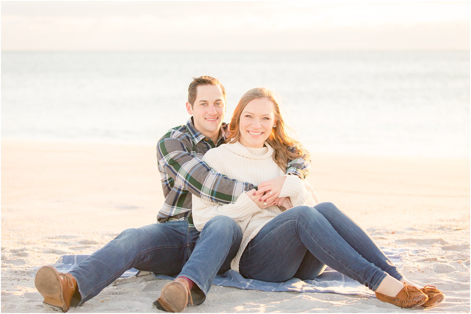 morning photo session on the beach in Lavallette