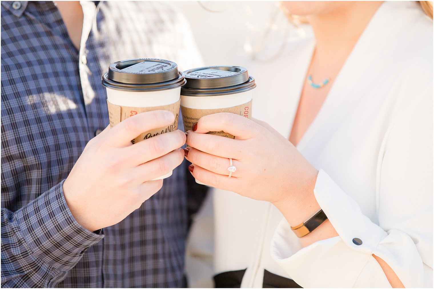 engagement session featuring hot chocolate