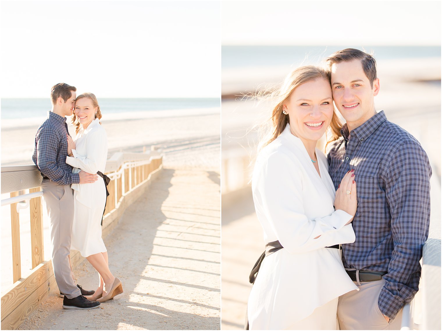 photos of engaged couple on the Jersey Shore