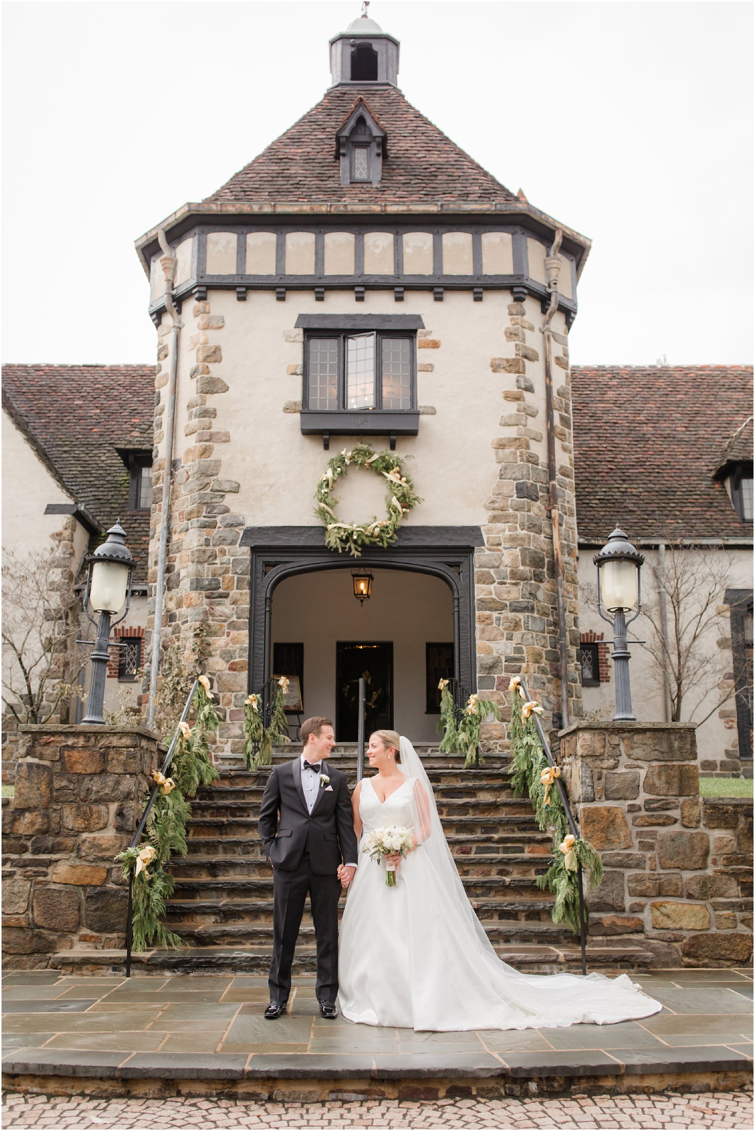 formal bride and groom photo at Pleasantdale Chateau