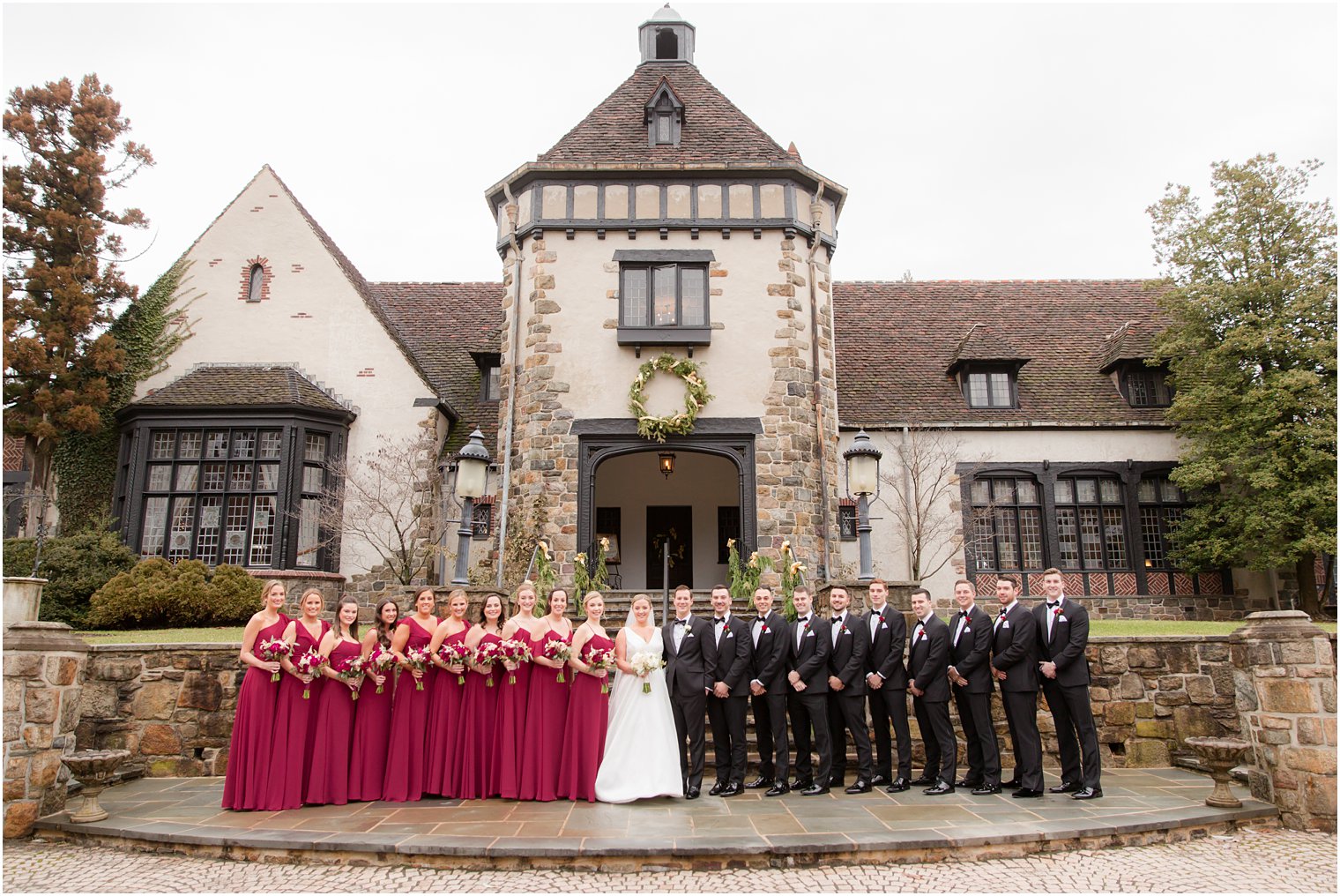 bridal party at Pleasantdale Chateau