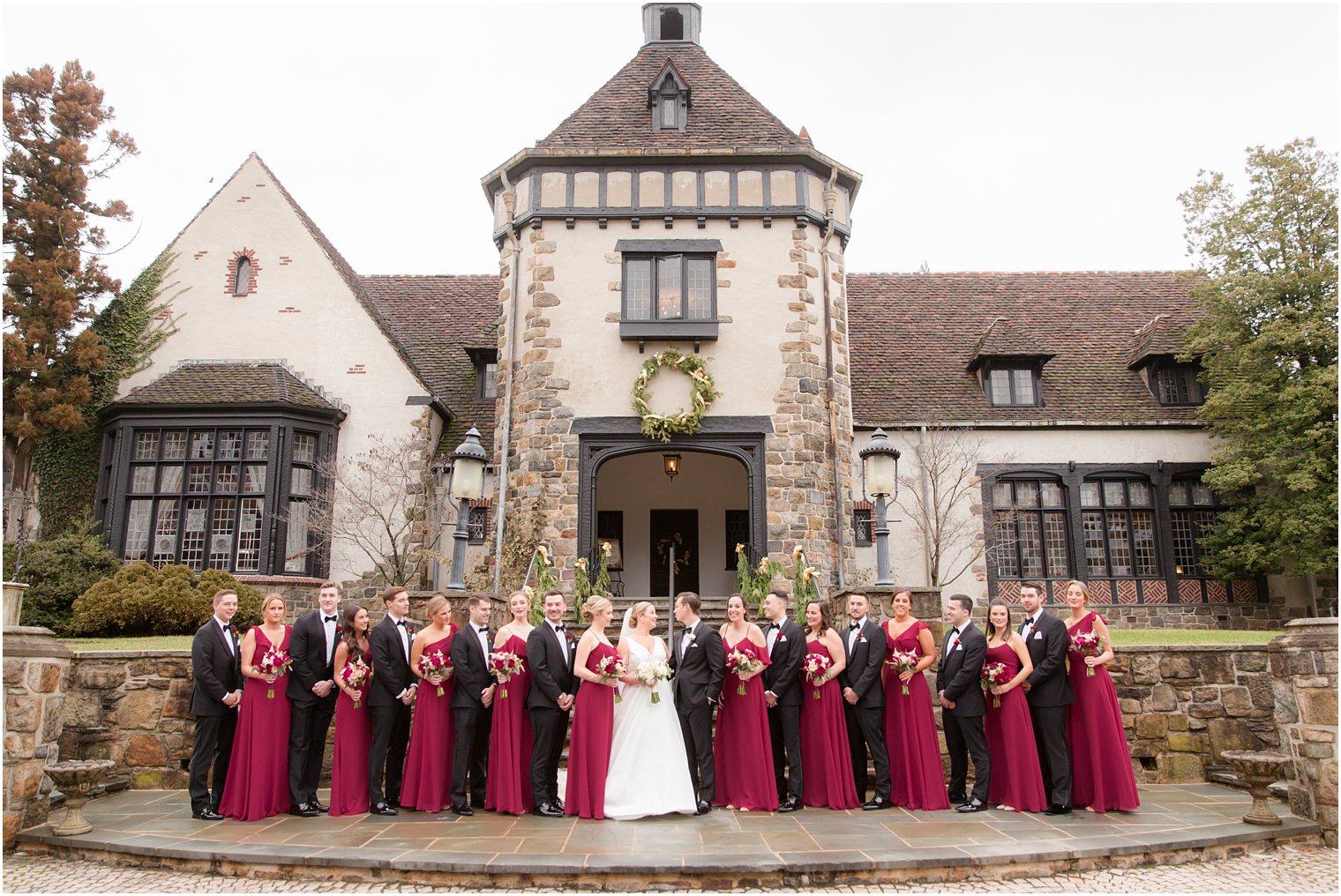 bridal party at Pleasantdale Chateau