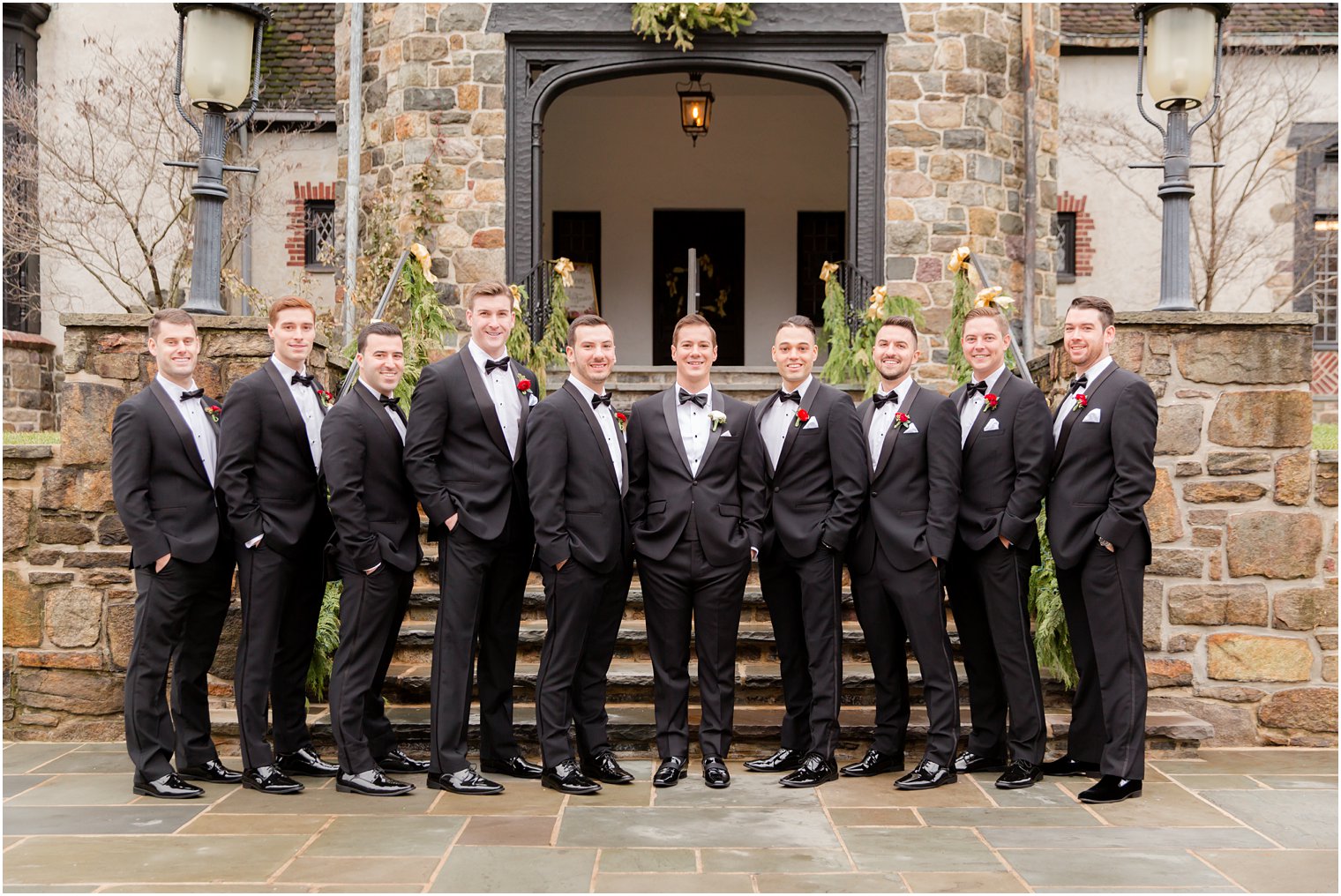 classic groomsman photo at Pleasantdale Chateau
