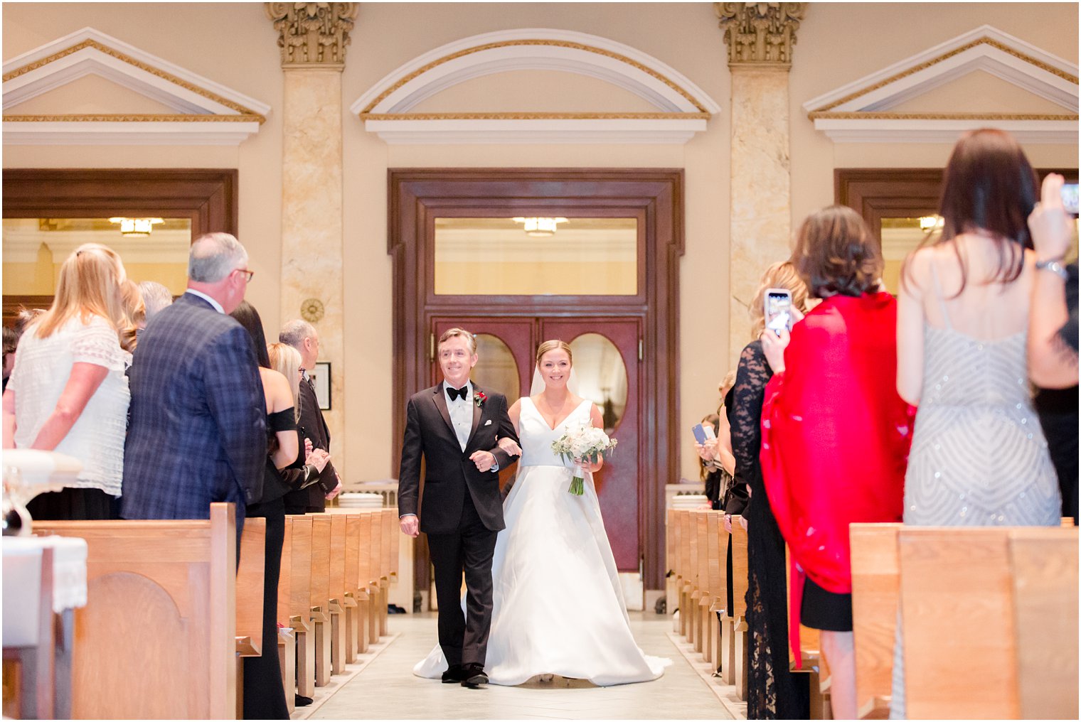 bridal processional at Church of the Immaculate Conception in Montclair, NJ