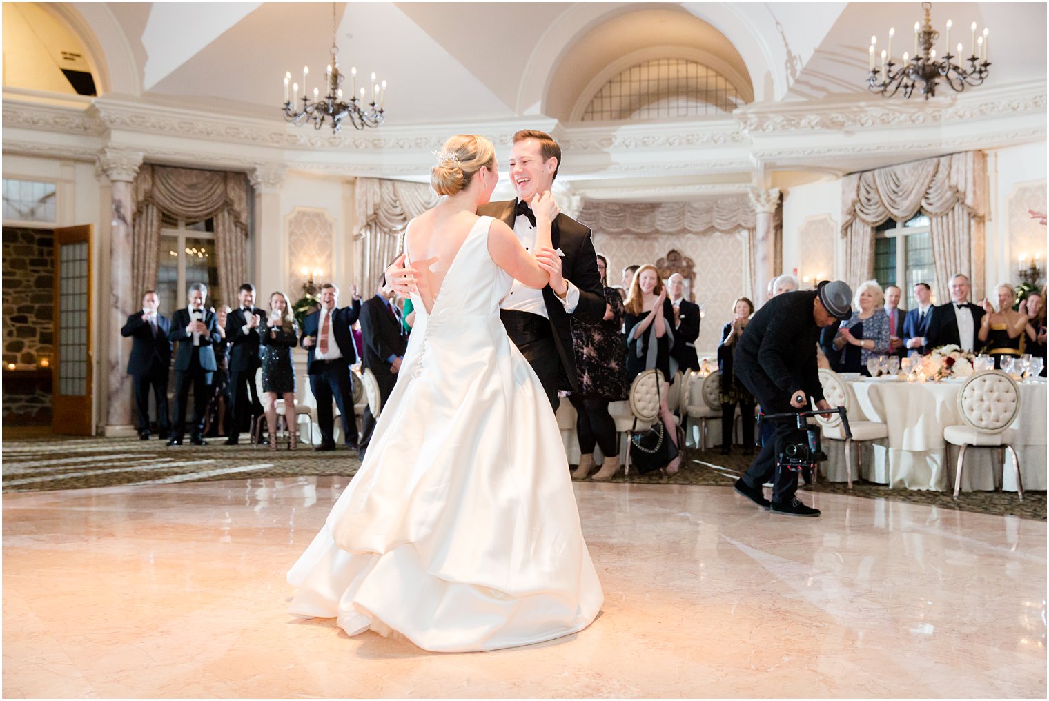 fun first dance photo at Pleasantdale Chateau