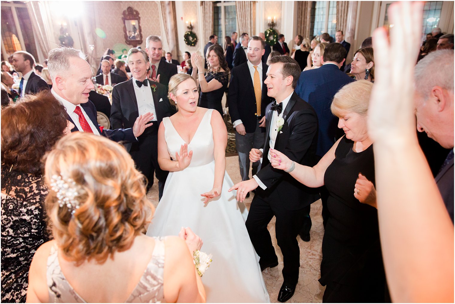 bride and groom dancing at Pleasantdale Chateau wedding reception 