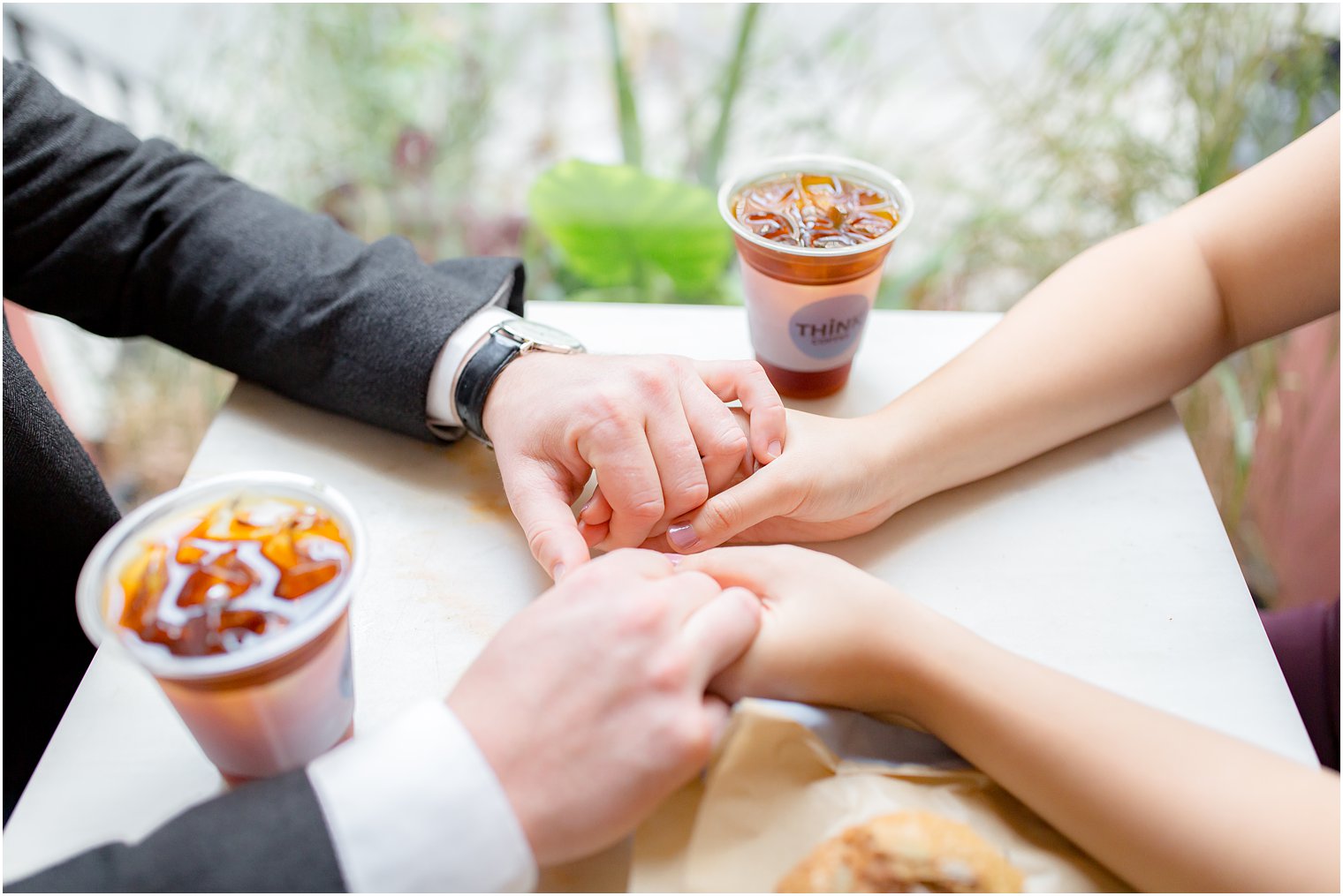 coffee shop engagement photo idea