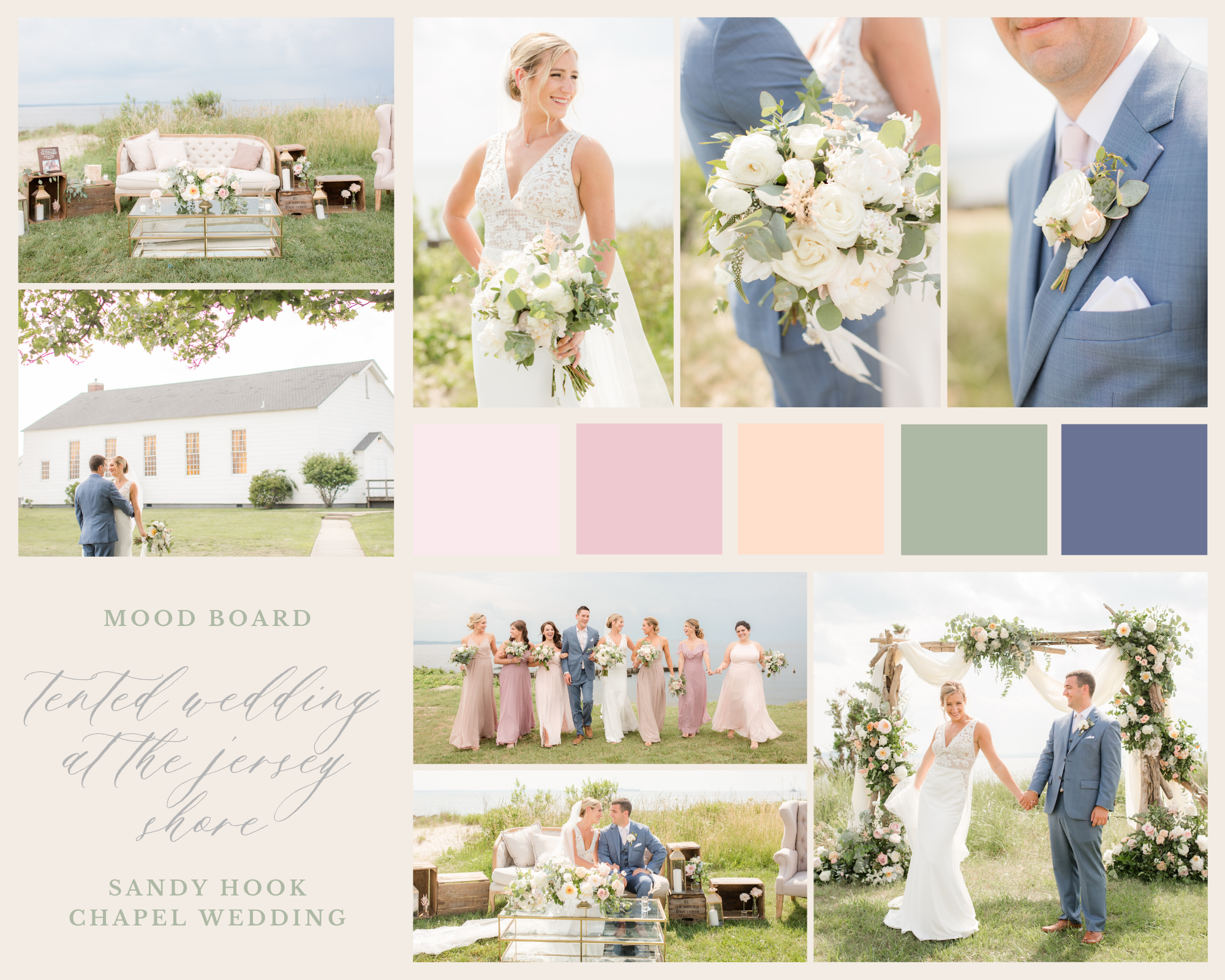 Sandy Hook Chapel Wedding Mood Board