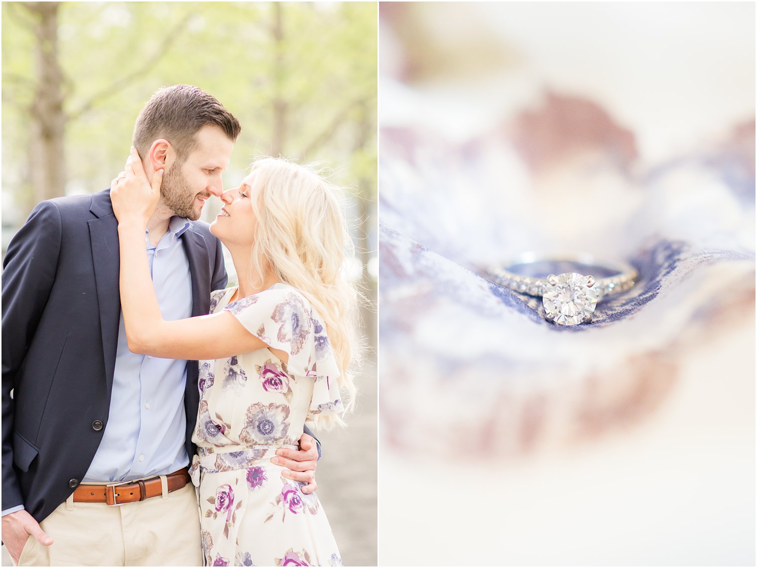 romantic engagement photos in Hoboken