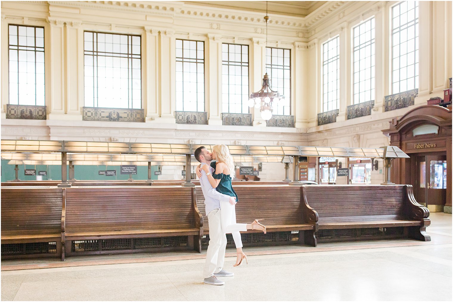 Lackawanna Station engagement photos in Hoboken