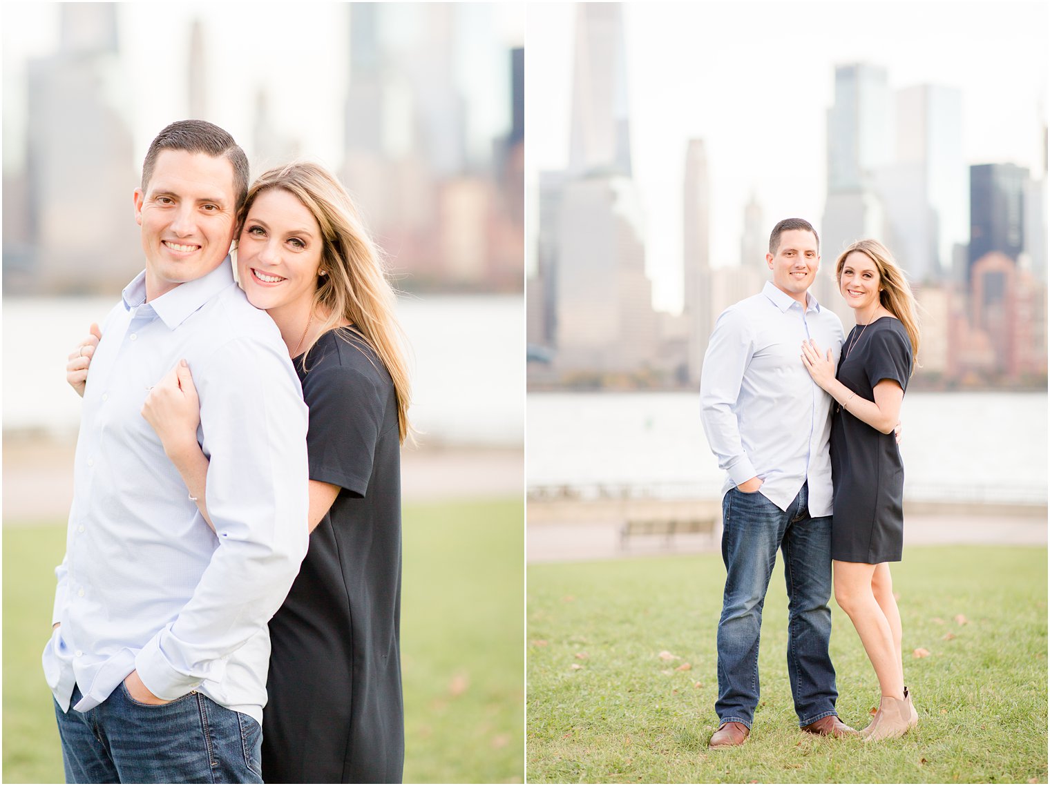 Engagement photos with NYC skyline