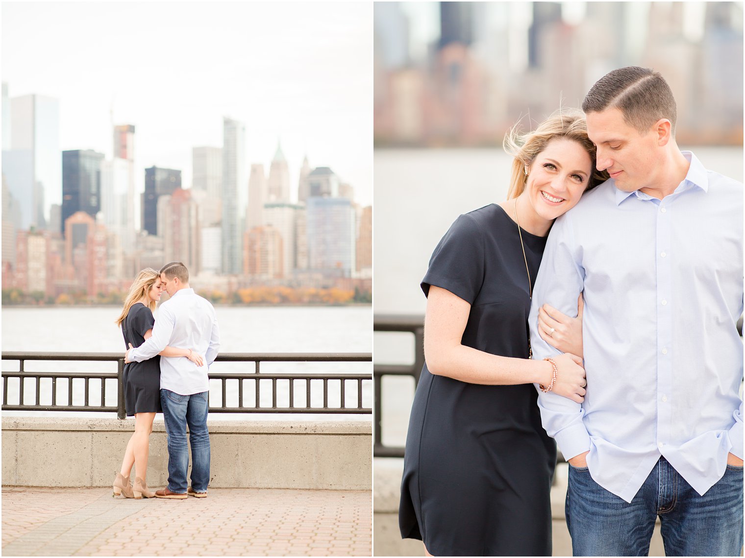 Engagement photos with NYC skyline