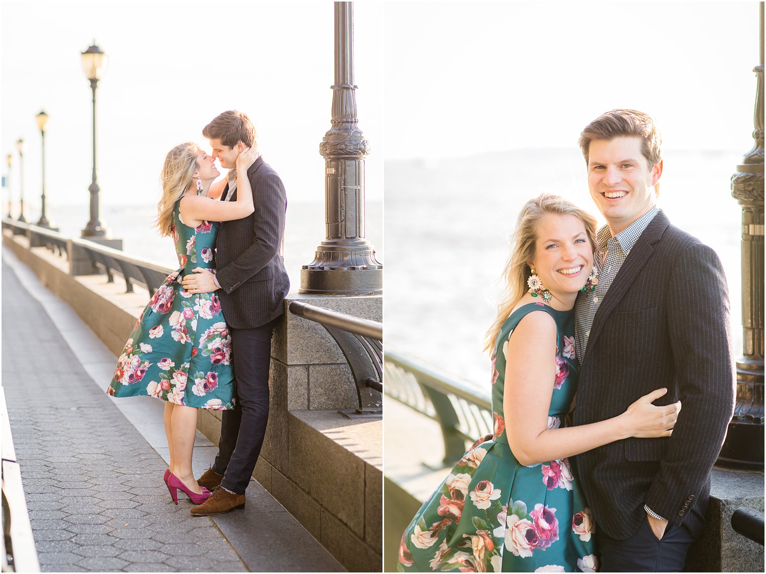 engagement photo in Battery Park City