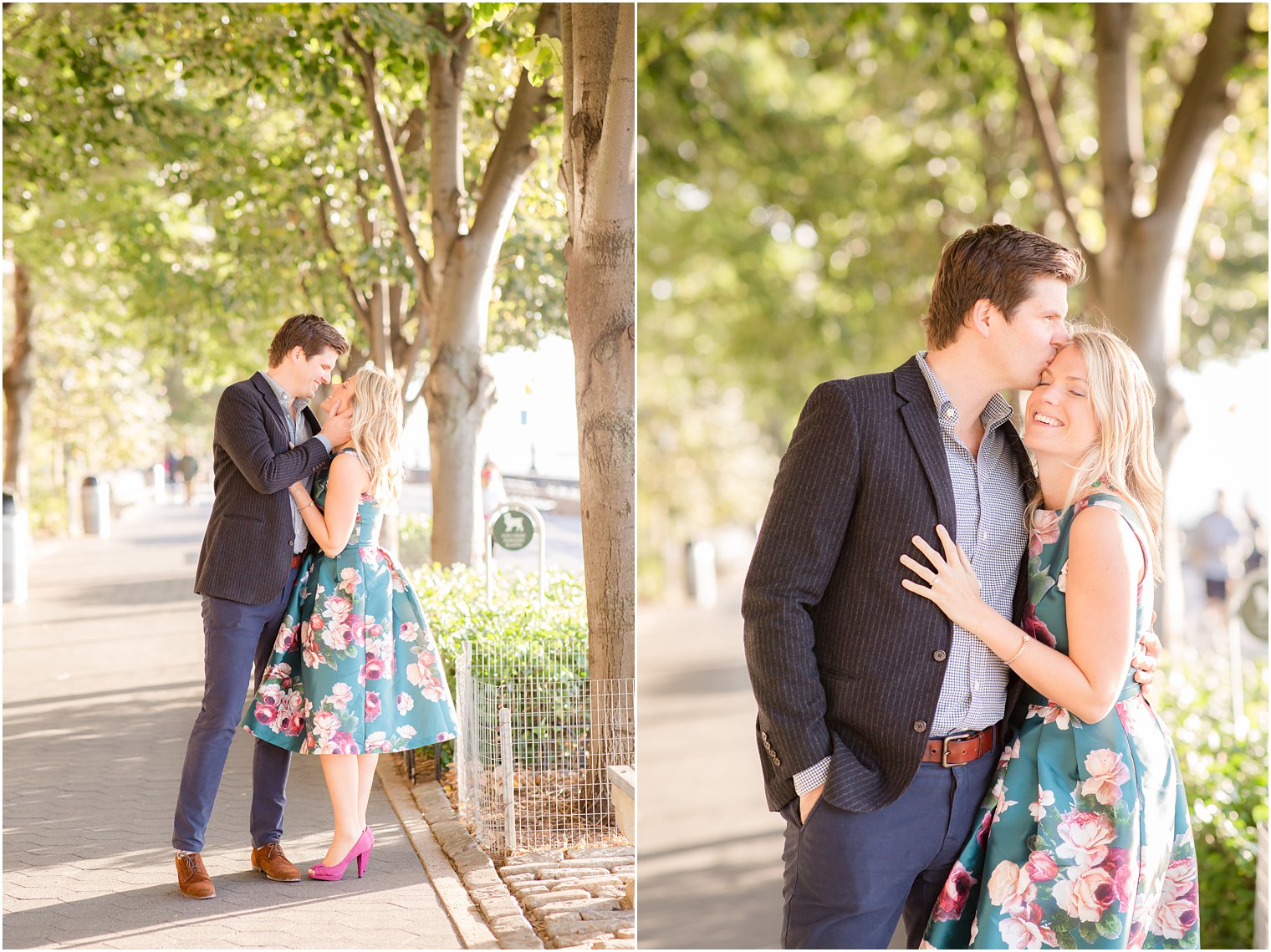 engagement photo in Battery Park City