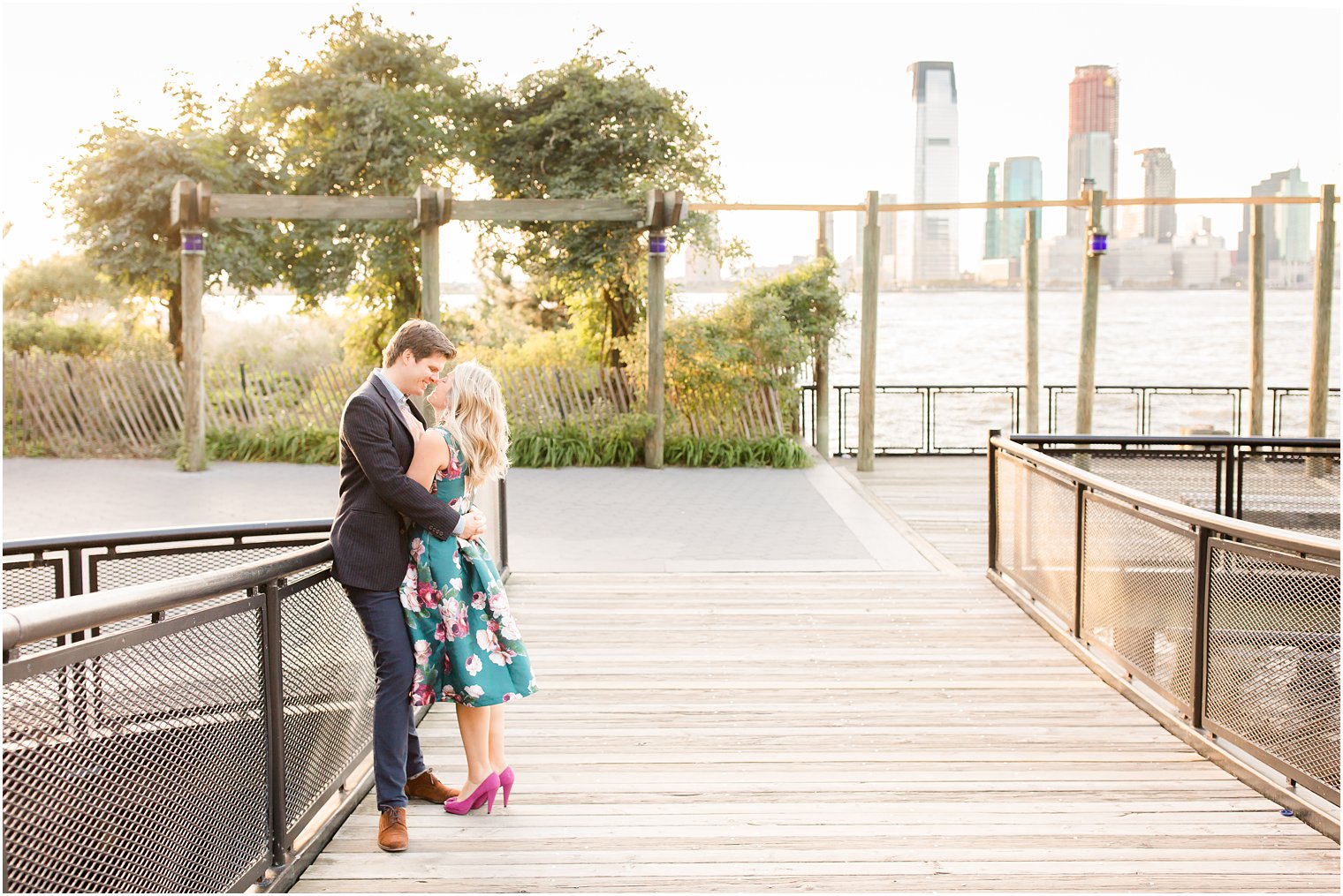 engagement photo in Battery Park City