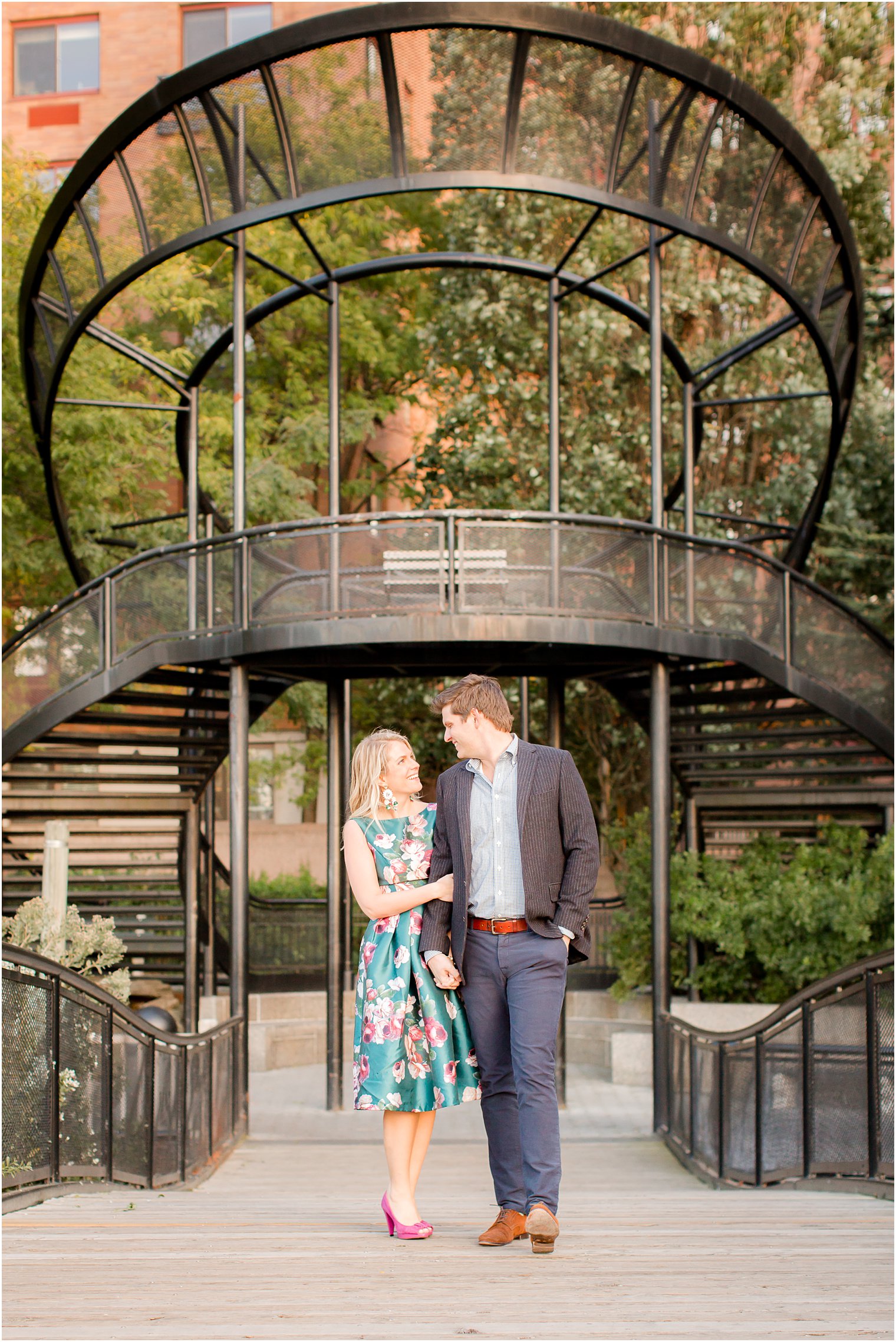 engagement photo in Battery Park City