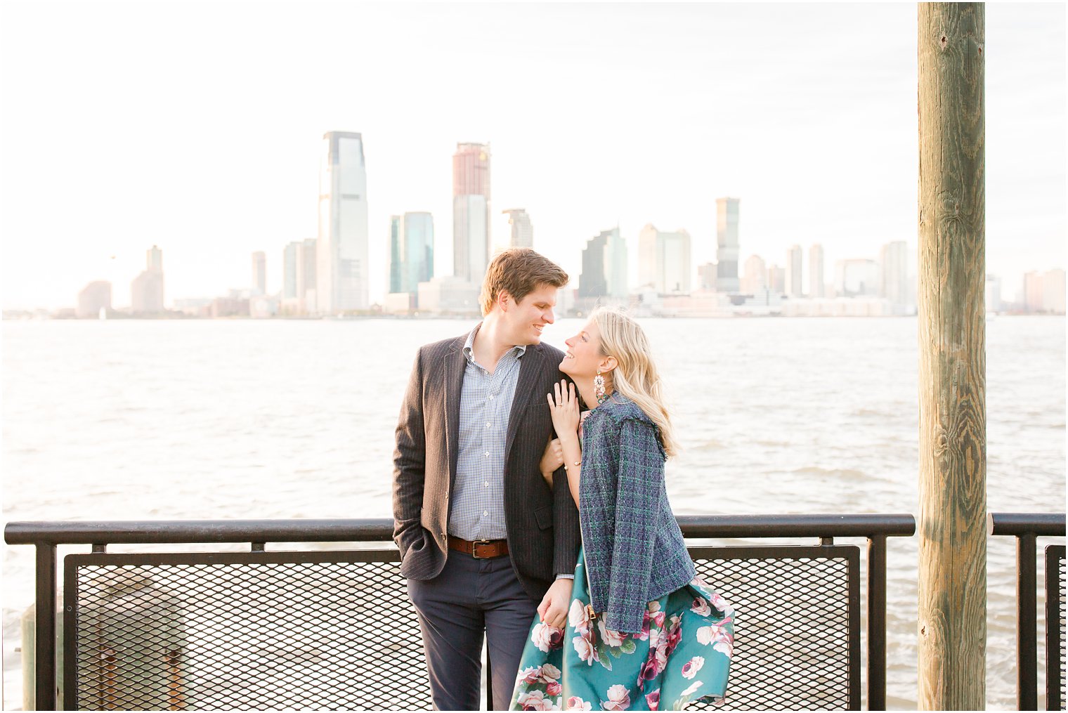 engagement photo in Battery Park City