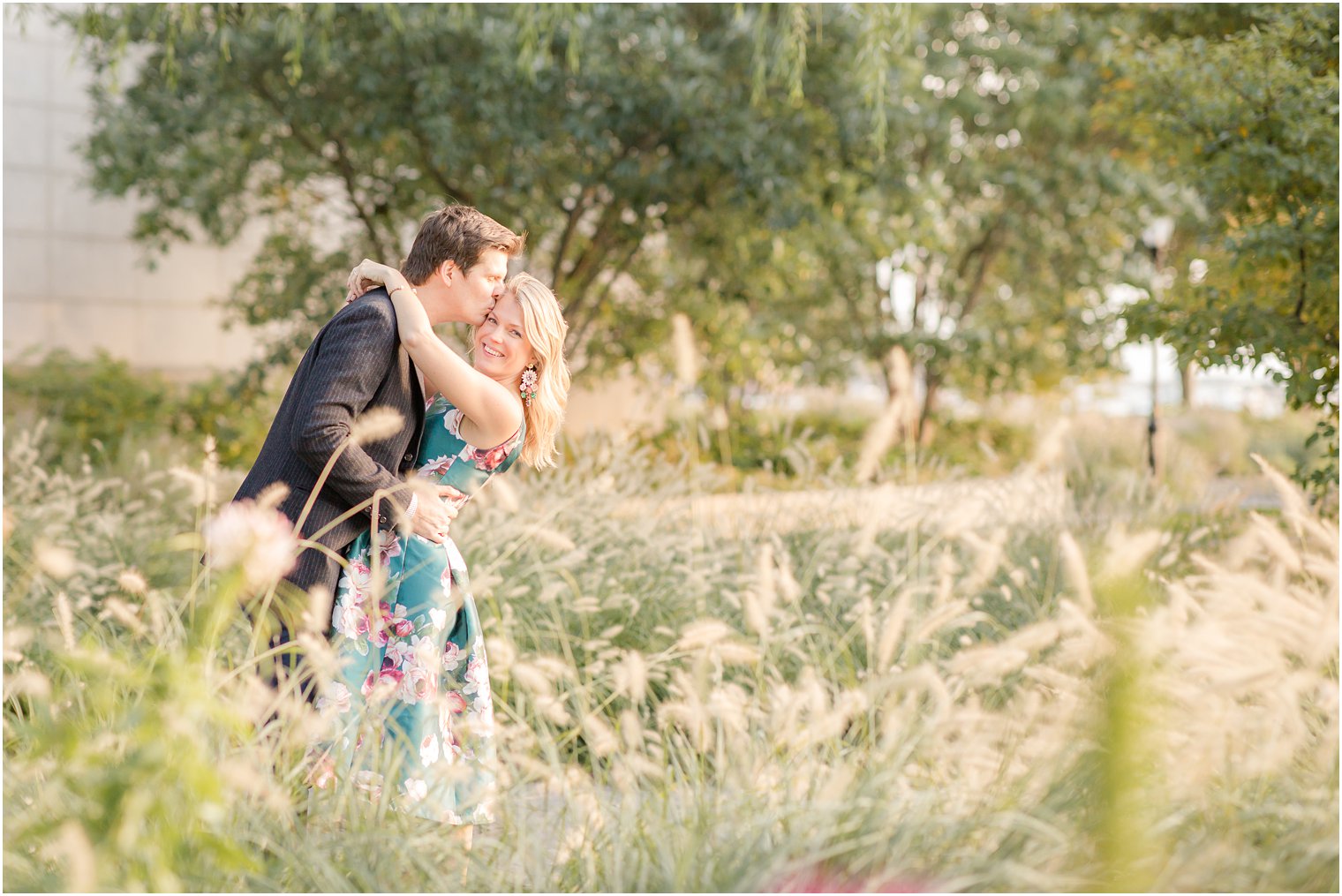 engagement photo in Battery Park City