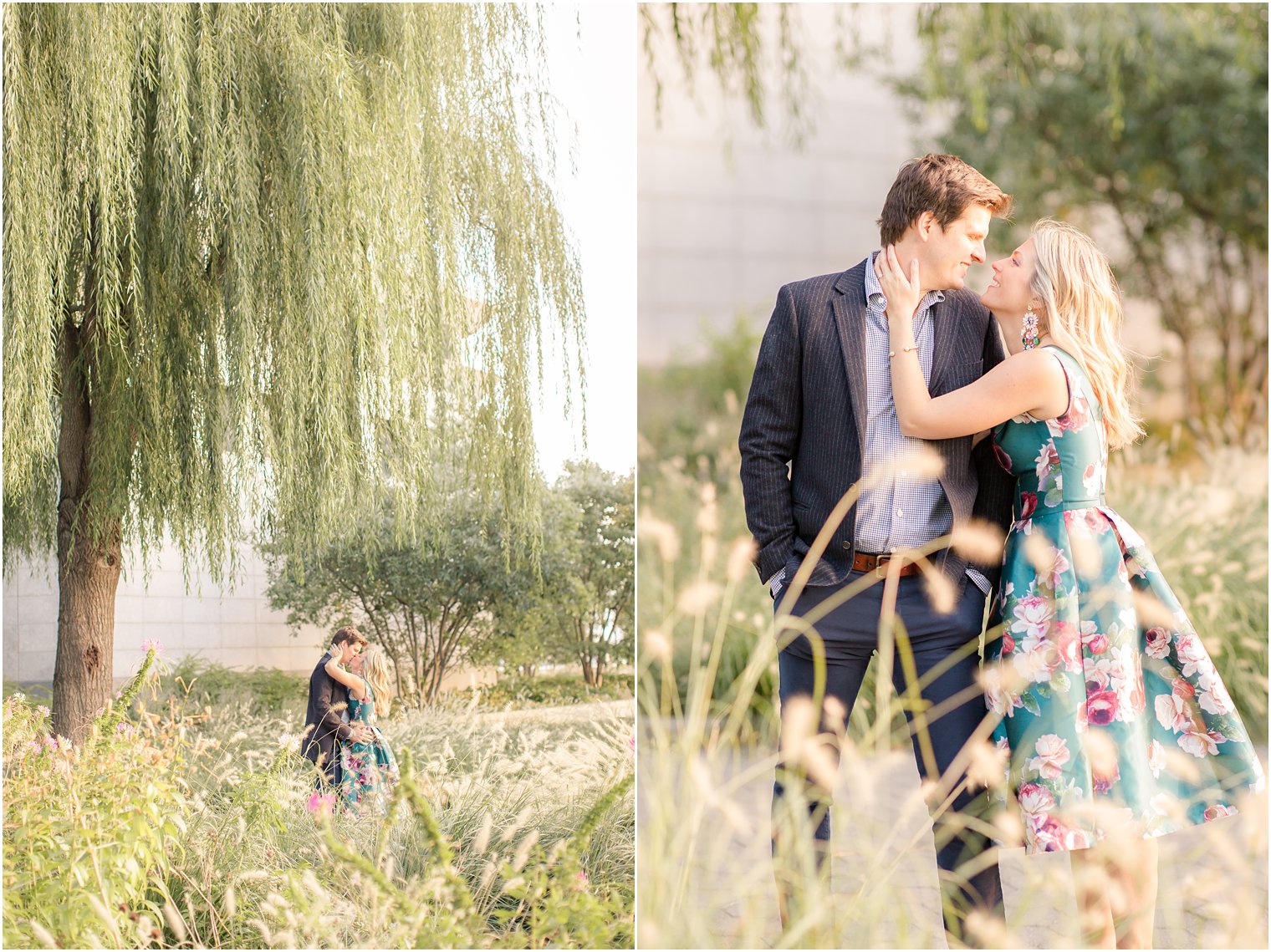 engagement photo in Battery Park City