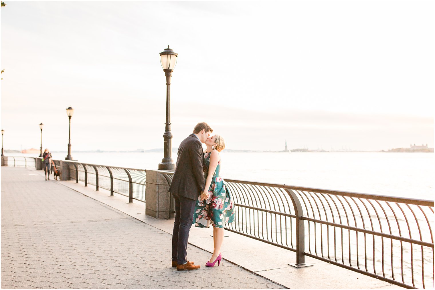 engagement photo in Battery Park City