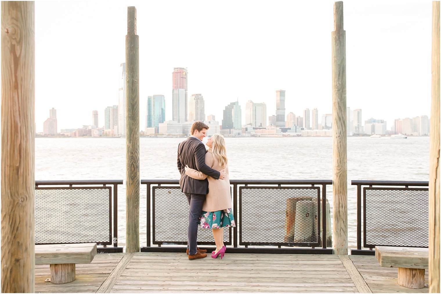 engagement photo in Battery Park City