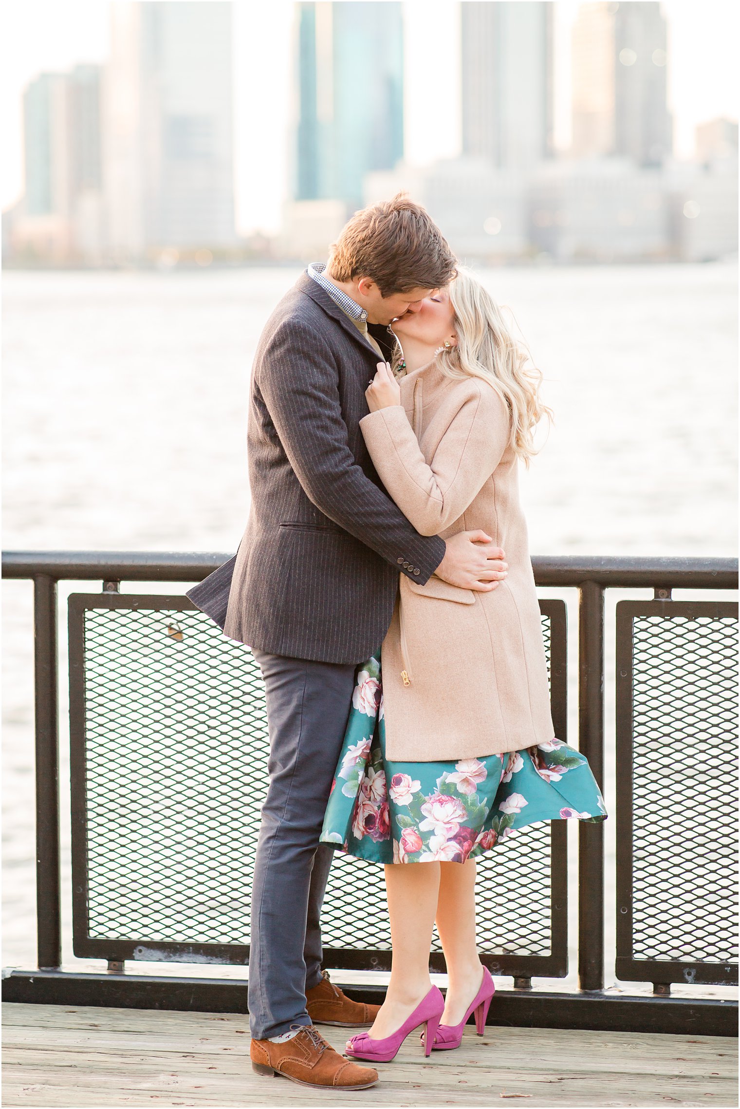 engagement photo in Battery Park City