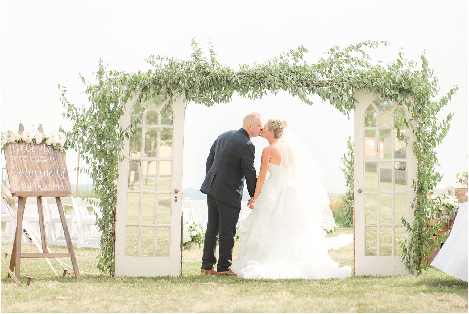 Wedding arch with vintage doors