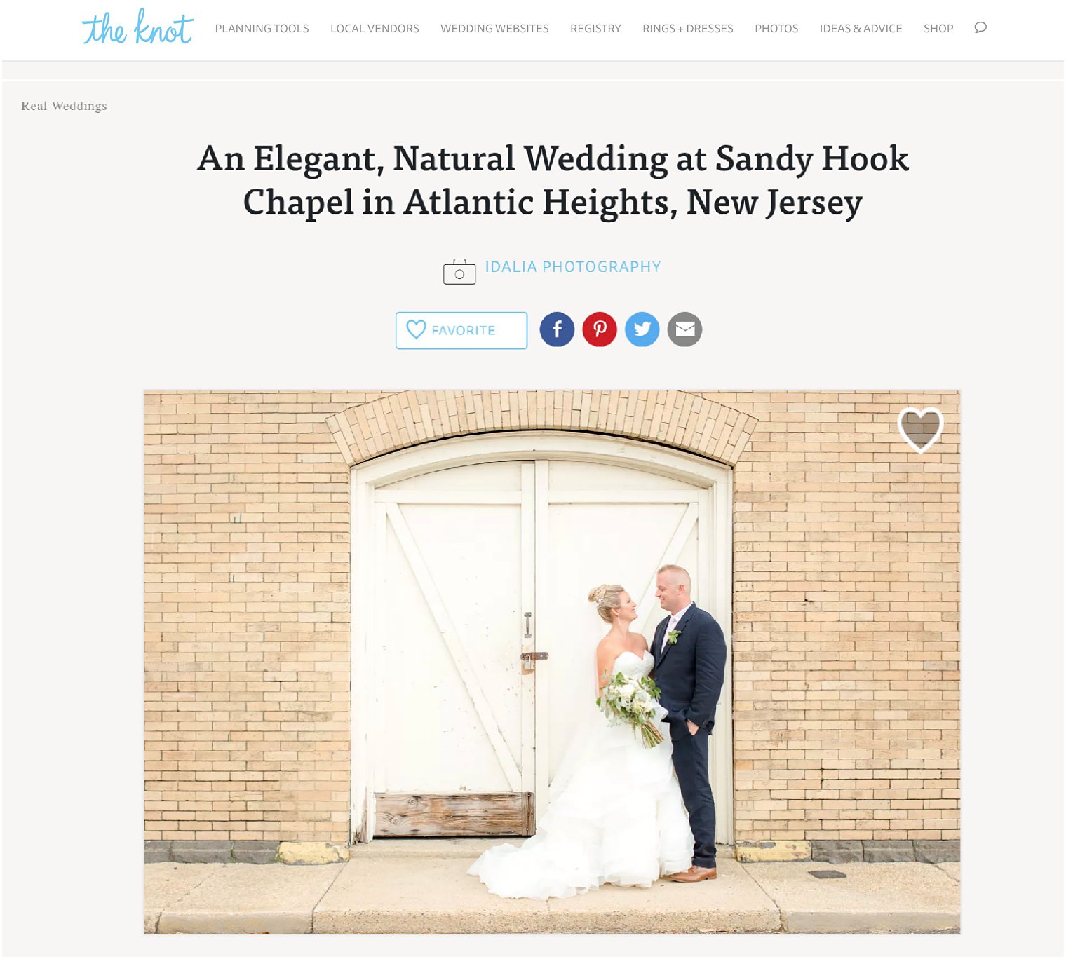 Sandy Hook Chapel Wedding published on TheKnot.com