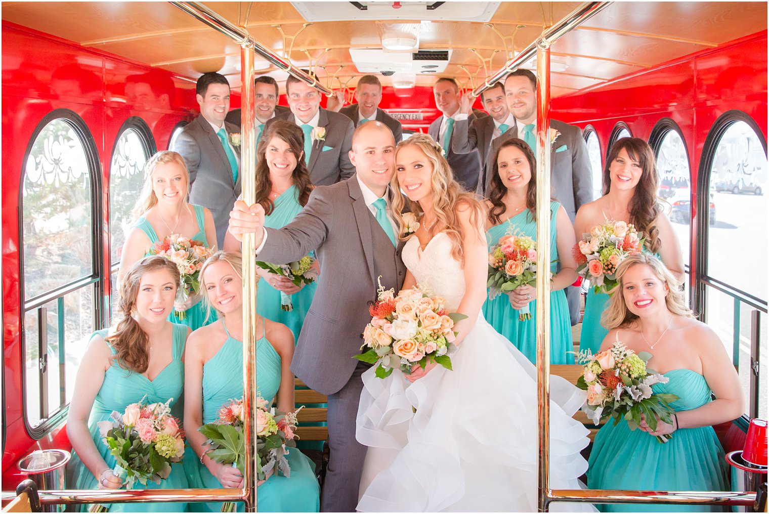 Bridal party in Long Branch Trolley