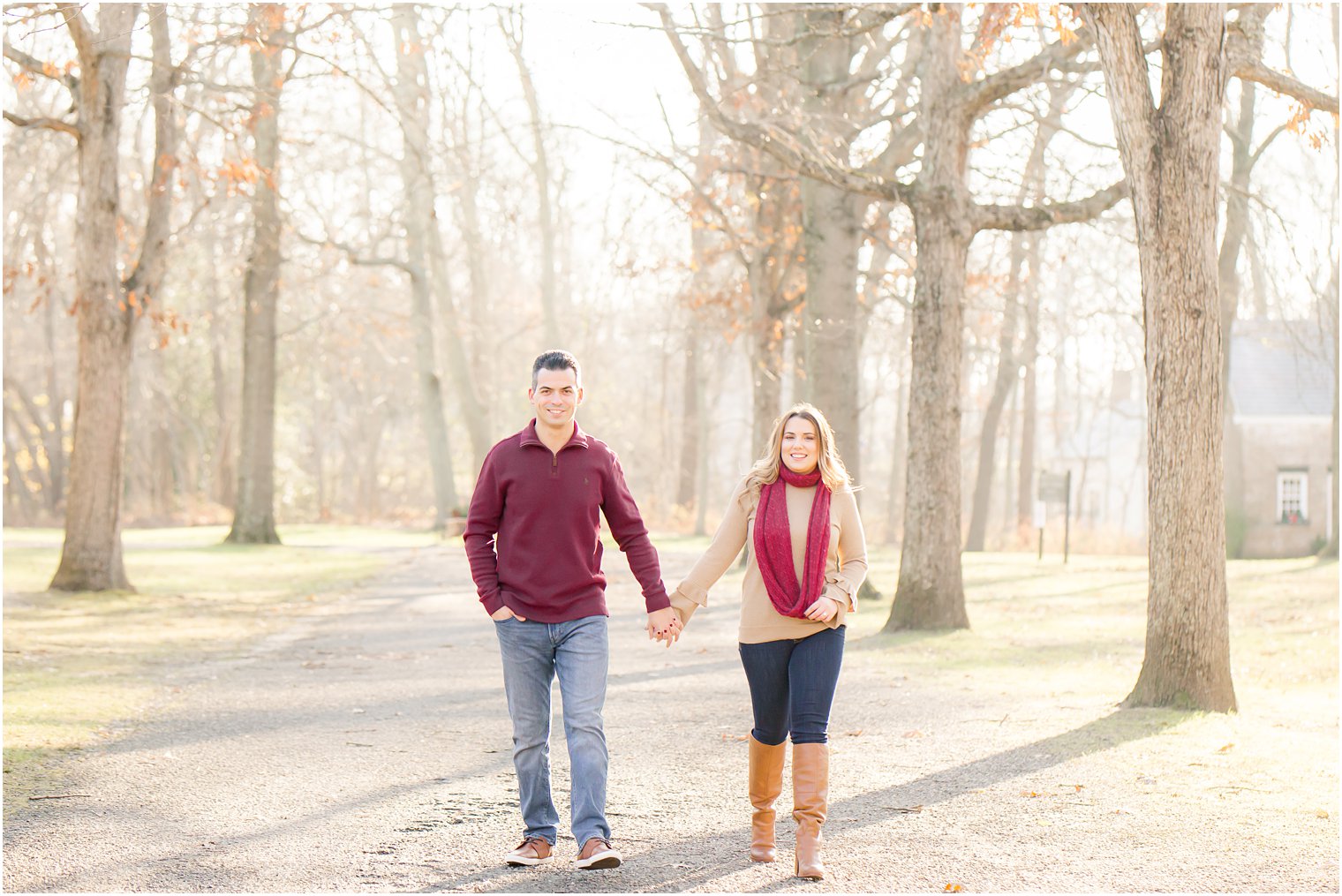 Winter Engagement at Allaire State Park