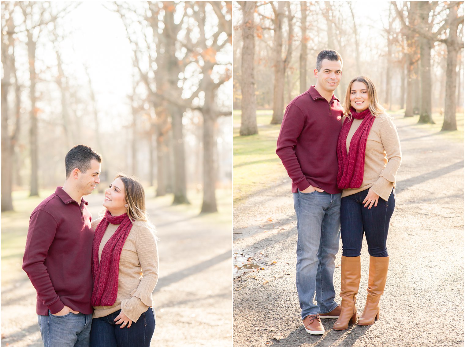 Morning engagement session at Allaire State Park