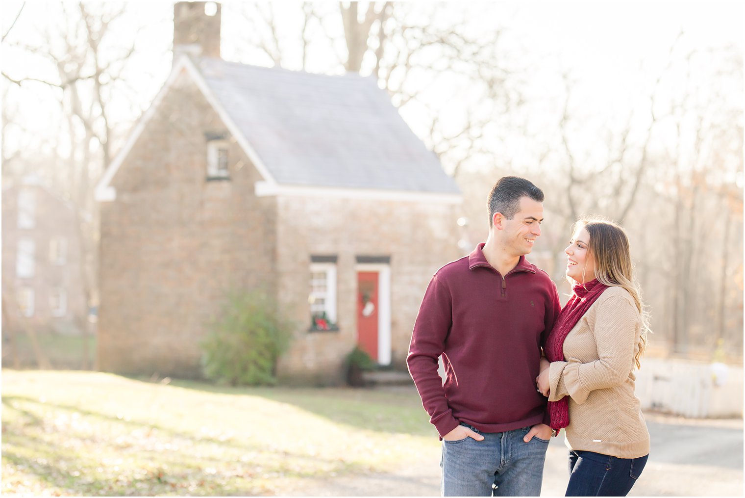 Winter Engagement at Allaire State Park