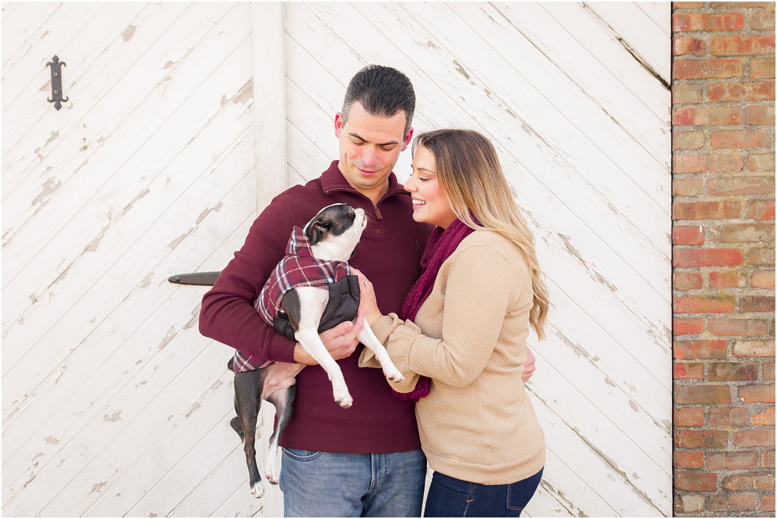 engagement photos with dog at Allaire State Park