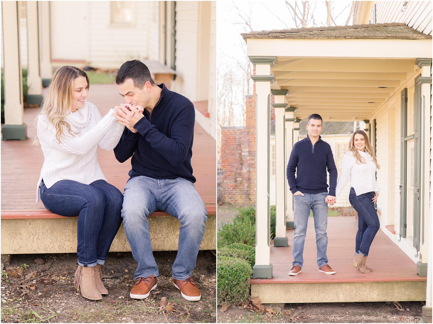 Romantic engagement photos at Allaire State Park