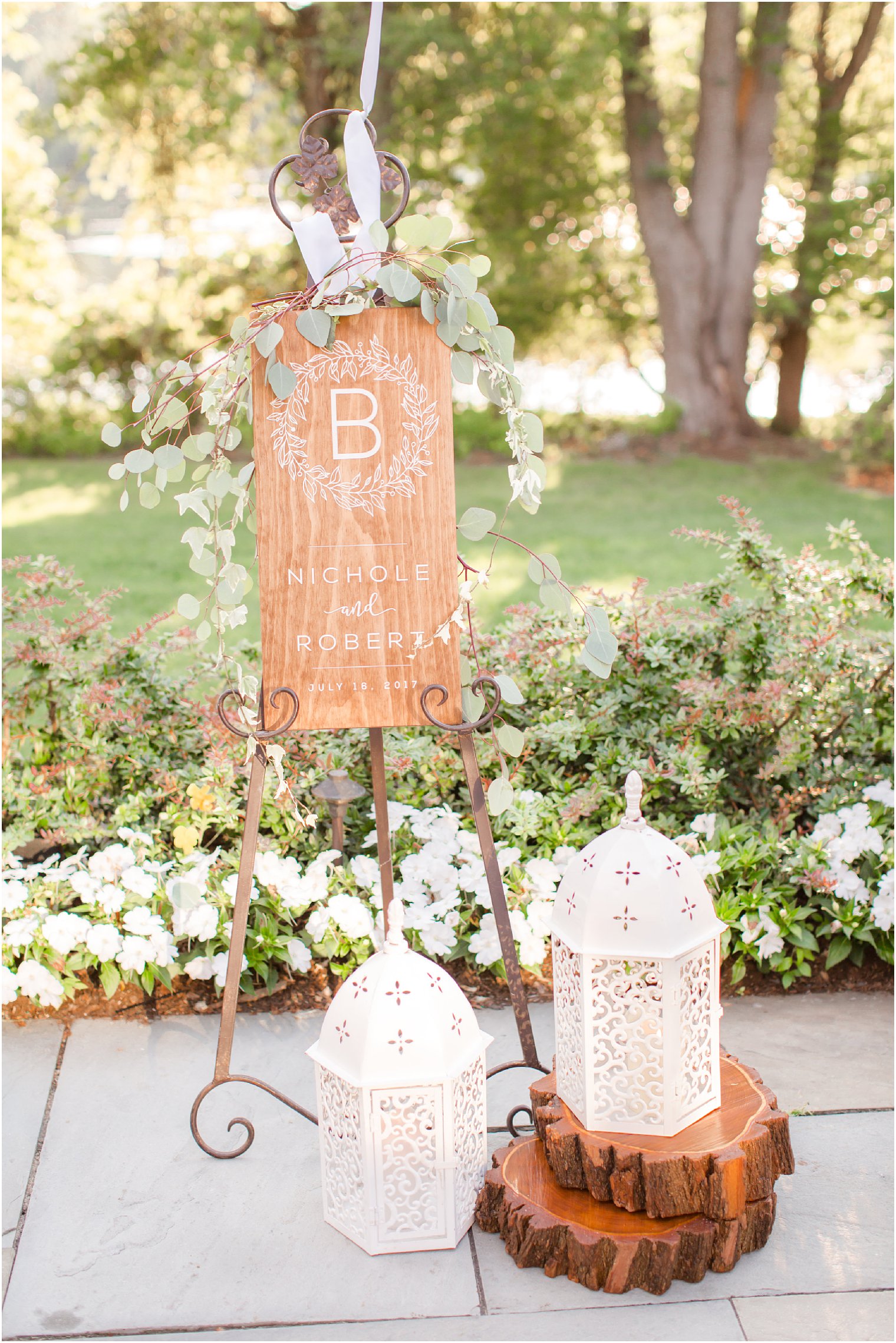 outdoor ceremony wooden signage